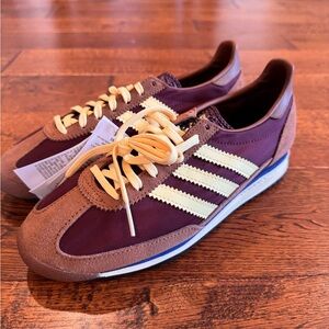 Adidas Women's Burgundy and Tan Sneakers